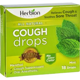 Herbion Naturals Cough Drops - All Natural - Mint - 18 Drops