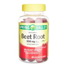 Spring Valley 500mg Beet Root Vegetarian Gummy Supplement;  60 Count