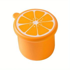 1pc Ice Cube Mold Freeze Ice Tray Silicone Ice Box Food Grade Food Supplement Refrigerator Tool Freezing Household Small Box With Lid (Color: Orange)