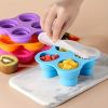 1pc Silicone Storage Folding Ice Sphere Tray Ice Cube Ice Sphere Mold Food Supplement Box With Lid Folding Fruit Snacks Storage Round Ice Sphere Tray